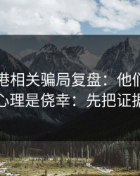 99tk香港相关骗局复盘：他们最爱利用的心理是侥幸：先把证据留好