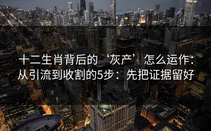 十二生肖背后的‘灰产’怎么运作:从引流到收割的5步:先把证据留好 十二生肖背后的‘灰产’怎么运作:从引流到收割的5步:先把证据留好