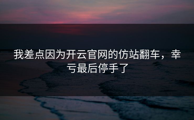 我差点因为开云官网的仿站翻车,幸亏最后停手了 我差点因为开云官网的仿站翻车,幸亏最后停手了